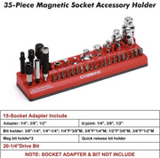 35-Piece Magnetic Socket Accessory Holder, Magnetic Tool Organizer Tray