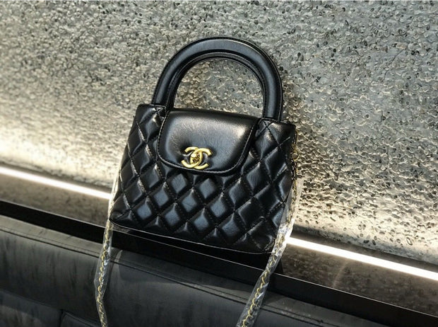 Chanel Mini Nano Kelly Bag - Black with Gold 24*6 18cm