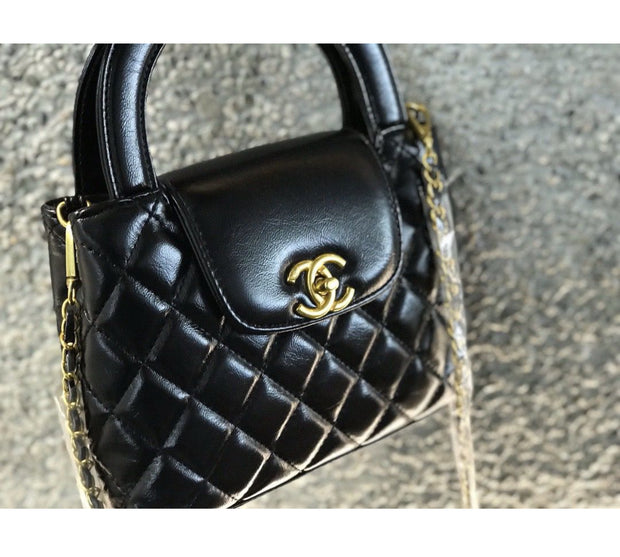 Chanel Mini Nano Kelly Bag - Black with Gold 24*6 18cm