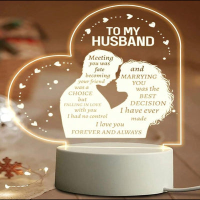 1pc Slogan Graphic Heart Shaped Decoration Light For HUSBand For Valentine's Day Gift